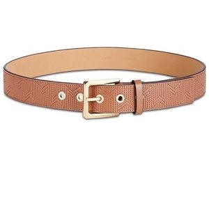 Michael Kors deco M quilted leather belt tan